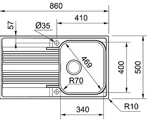 Мойка кухонная Franke Smart SRX 611-86 нержавеющая сталь 101.0383.480 Мойка кухонная Franke Smart SRX 611-86 нержавеющая сталь 101.0383.480, 2