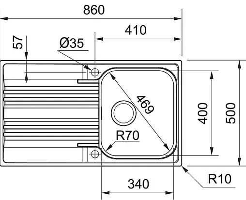 Мойка кухонная Franke Smart SRX 611-86 нержавеющая сталь 101.0383.480 Мойка кухонная Franke Smart SRX 611-86 нержавеющая сталь 101.0383.480