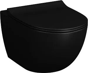Унитаз подвесной безободковый VitrA Sento Rim-Ex черный матовый 7748B083-0101, 1