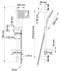 Душевая стойка Swedbe Calypso хром 5084, 2