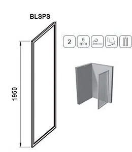 Боковая стенка 800мм прозрачное стекло Ravak Blix Slim BLSPS-80 X9BM40C00Z1, 2
