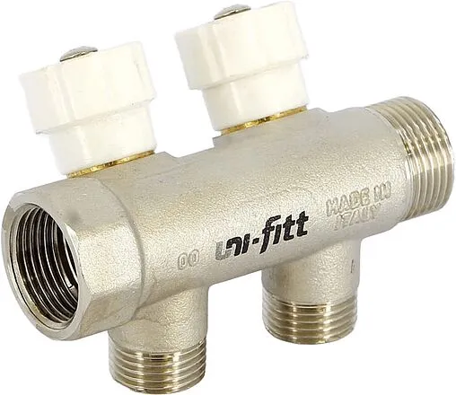 Коллектор регулирующий проходной 2 отвода ¾&quot;в/н x ¾&quot;ек Uni-fitt 400N3321