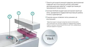Унитаз подвесной безободковый с функцией биде, встроенным смесителем и емкостью для чистящей жидкости VitrA Metropole Rim-Ex белый 7672B003-1687, 5