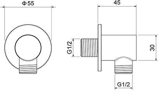 Шланговое подключение Aquatek хром AQ2456CR