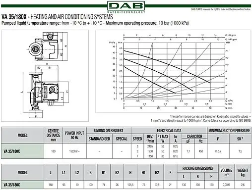 Насос циркуляционный DAB VA 35/180 Х 60182180H