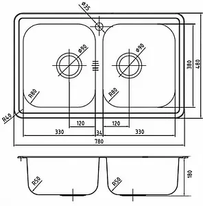 Мойка кухонная IDDIS Strit 78 хром STR78S2i77K Мойка кухонная IDDIS Strit 78 хром STR78S2i77K, 2