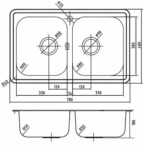 Мойка кухонная IDDIS Strit 78 хром STR78S2i77K