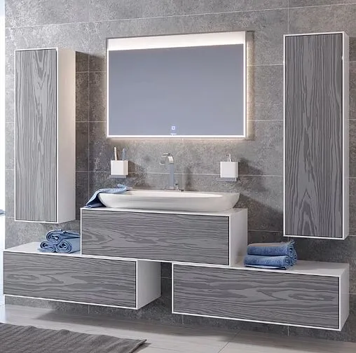 Комод подвесной Aqwella Genesis 100 миллениум серый/белый GEN0310MG