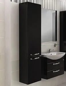 Шкаф-пенал подвесной с бельевой корзиной Aquaton Ария М 35 чёрный 1A124403AA950 Шкаф-пенал подвесной с бельевой корзиной Aquaton Ария М 35 чёрный 1A124403AA950, 3