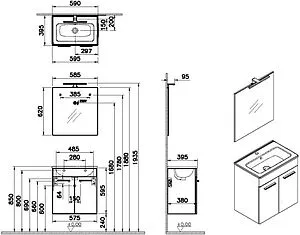 Комплект мебели подвесная VitrA Mia 60 белый 75023, 2