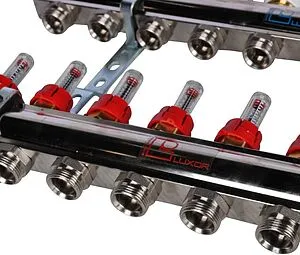 Группа коллекторная с расходомерами 10 отводов 1&quot;в/в x ¾&quot;ек Luxor CD 477/10 15662710N, 4