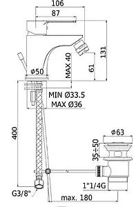 Комплект для ванны 4 в 1 Paffoni Red хром 00255125 Комплект для ванны 4 в 1 Paffoni Red хром 00255125, 5