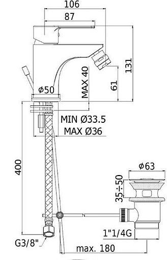 Комплект для ванны 4 в 1 Paffoni Red хром 00255125