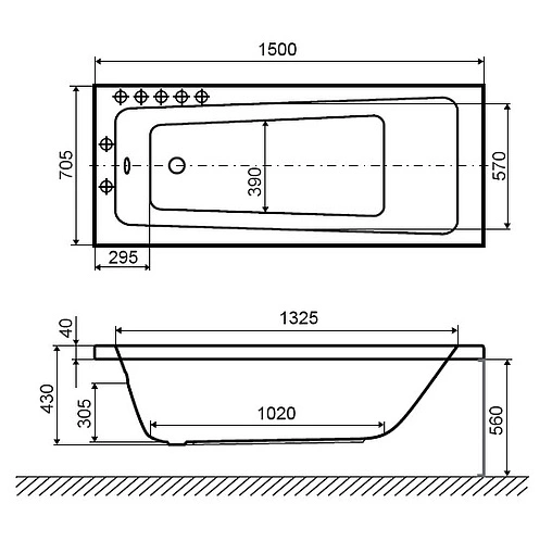 Ванна акриловая Excellent Ava 150x70 WAEX.AVA.15WH