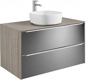 Тумба-умывальник подвесная Roca Inspira 100 зеркальный/тёмный дуб 851081403+ Тумба-умывальник подвесная Roca Inspira 100 зеркальный/тёмный дуб 851081403+, 1