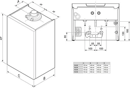 Настенный конденсационный газовый котел одноконтурный турбированный 30кВт Vaillant ecoTEC plus VU 30CS/1-5 (N-INT4) 0010024666