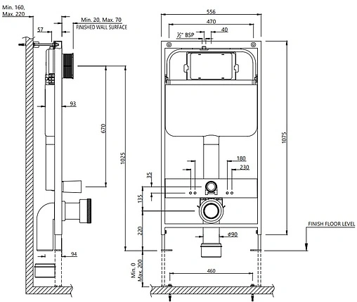 Инсталляция для подвесного унитаза Jaquar JCS-WHT-2400FS Инсталляция для подвесного унитаза Jaquar JCS-WHT-2400FS