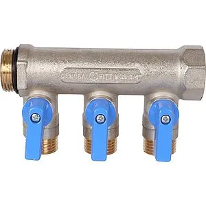 Коллектор запорный проходной 3 отвода синий ¾"в/н x ½"н Stout SMB 6211 341203 Коллектор запорный проходной 3 отвода синий ¾"в/н x ½"н Stout SMB 6211 341203, 4