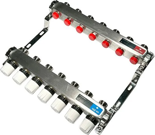 Группа коллекторная без расходомеров 7 отводов 1&quot;в/в x ¾&quot;ек Uni-fitt TECHNO 451W4307