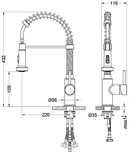 Смеситель для кухни с гибким изливом Aquatek Европа хром AQ1387CR Смеситель для кухни с гибким изливом Aquatek Европа хром AQ1387CR, 2