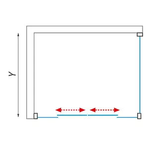 Душевое ограждение 1100x900мм прозрачное стекло Roltechnik Lega Line LLD4+LLB/1100*900 574-1100000-00-02+553-9000000-00-02, 2