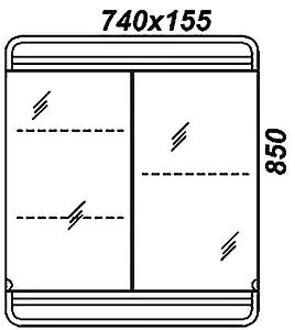 Шкаф-зеркало Aqwella Corsica 74 белый Kor.04.07, 2