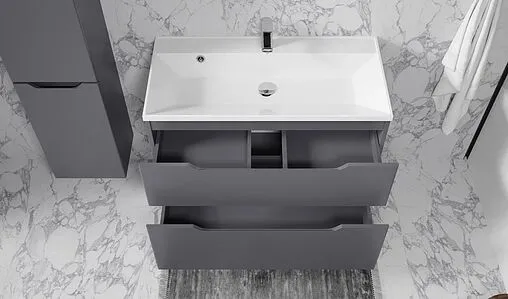 Тумба под умывальник подвесная Raval Wector 90 антрацит Wct.01.90/P/A/MD