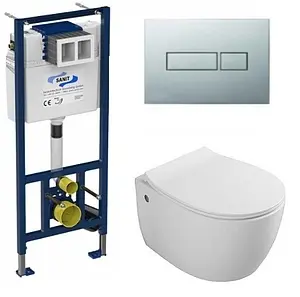 Комплект 5 в 1 Sanit М 603 90.506.81..S003+10AR02007SV+40D40200I с кнопкой 16.603.81 хром глянцевый Комплект 5 в 1 Sanit М 603 90.506.81..S003+10AR02007SV+40D40200I с кнопкой 16.603.81 хром глянцевый, 1