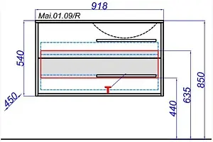 Тумба-умывальник подвесная Aqwella Miami 90 белый/дуб сонома Mai.01.09/R+Mal.09.04.D-R Тумба-умывальник подвесная Aqwella Miami 90 белый/дуб сонома Mai.01.09/R+Mal.09.04.D-R, 2