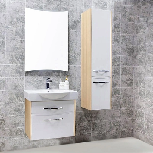 Тумба под умывальник подвесная Aquaton Инфинити 65 белый/ясень коимбра 1A196901IFSC0