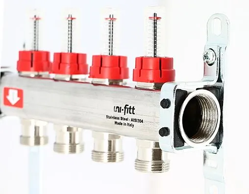 Группа коллекторная с расходомерами 5 отводов 1&quot;в/в x ¾&quot;ек Uni-fitt 450B4305