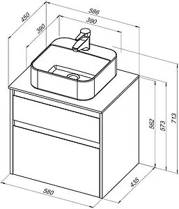 Тумба-умывальник подвесная Aquanet Nova Lite 60 белый 00242575+00242905 Тумба-умывальник подвесная Aquanet Nova Lite 60 белый 00242575+00242905, 2