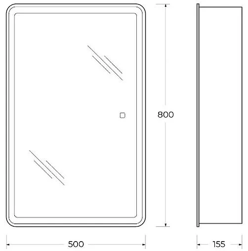 Шкаф-зеркало BelBagno 80x50 белый SPC-MAR-500/800-1A-LED-TCH