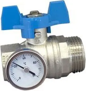 Кран шаровый с термометром 1"в x 1"н Oventrop 1406584, 3