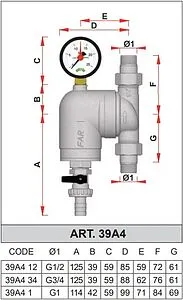 Фильтр тонкой очистки воды 1&quot;н x 1&quot;н Far FA 39A4 1100, 2