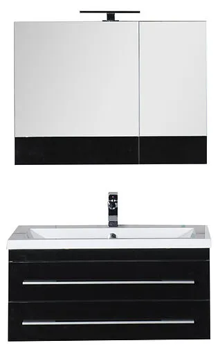 Шкаф-зеркало Aquanet Верона 90 L чёрный 00172340 Шкаф-зеркало Aquanet Верона 90 L чёрный 00172340