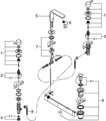 Смеситель для раковины Grohe Lineare хром 20304001