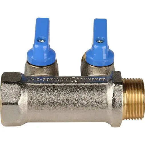 Коллектор запорный проходной 2 отвода синий ¾&quot;в/н x ½&quot;н Stout SMB 6201 341202