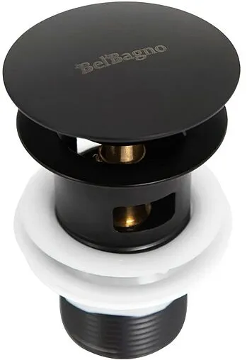 Выпуск автоматический для раковины с переливом BelBagno чёрный матовый BB-SAT-NERO Выпуск автоматический для раковины с переливом BelBagno чёрный матовый BB-SAT-NERO