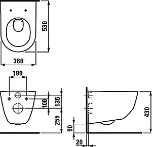 Унитаз подвесной Laufen Pro белый 8.2095.6.000.000.1, 2