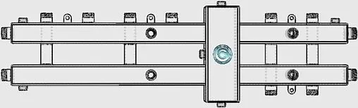 Каскадный коллектор 3 контура с гидрострелкой + 3 коллекторных контура 1&quot;н x 1&quot;н Север-BKM3 1925081