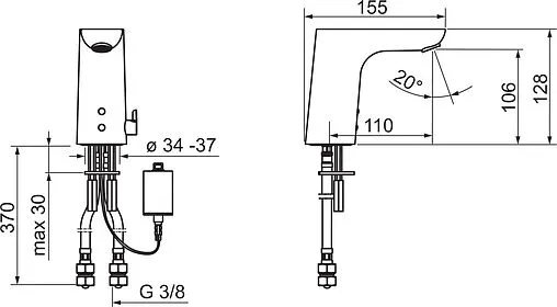 Смеситель для раковины Oras Electra хром 6151F Смеситель для раковины Oras Electra хром 6151F