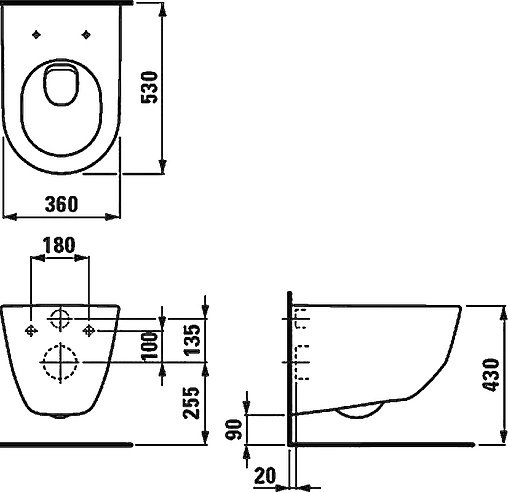 Унитаз подвесной Laufen Pro белый 8.2095.6.000.000.1