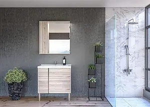 Шкаф-зеркало Aquaton Стоун 80 сосна арлингтон 1A228302SX850, 3