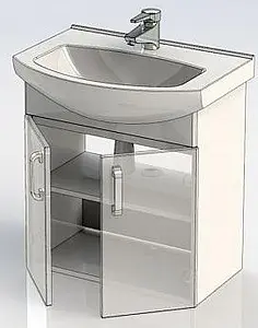 Тумба-умывальник Aquanet Ирис 60 белый 00198380+00182641, 4