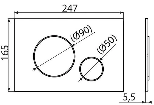 Клавиша смыва для унитаза AlcaPlast Thin M676 белый матовый