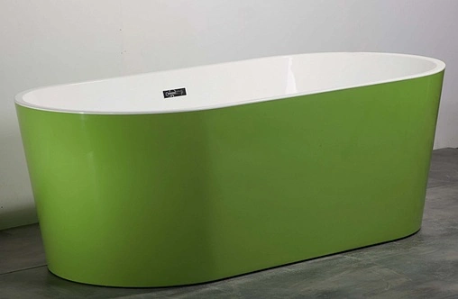 Ванна акриловая отдельностоящая Swedbe Vita 169x80 белый/панель зеленый 8800G