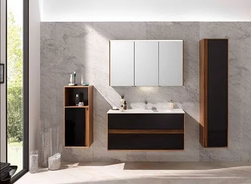 Шкаф-пенал подвесной VitrA Metropole 40 L черное акриловое стекло/сливовое дерево 58208 Шкаф-пенал подвесной VitrA Metropole 40 L черное акриловое стекло/сливовое дерево 58208