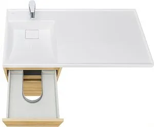 Тумба-умывальник напольная над стиральной машиной Aquaton Лондри 105 L дуб сантана 1A2670K1LH0C0+, 4