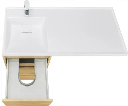 Тумба-умывальник напольная над стиральной машиной Aquaton Лондри 105 L дуб сантана 1A2670K1LH0C0+